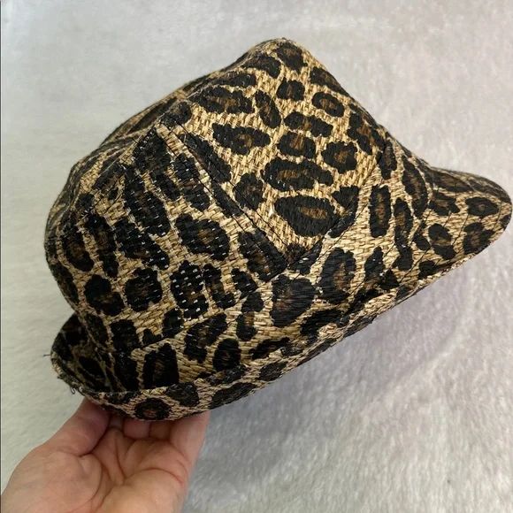 Bongo Leopard Print Fedora Print Hat Summer Glam Mob Wife Animal Print - Picture 3 of 9